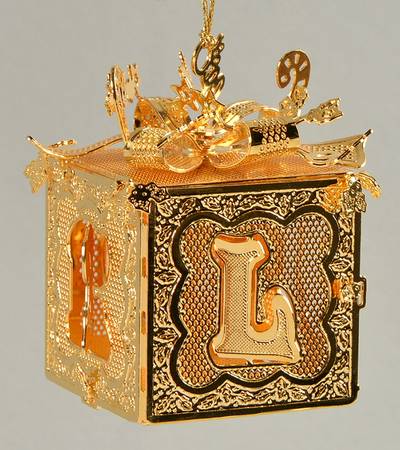 1995 Gold Christmas Ornament Collection Noel Gift Box - No Box