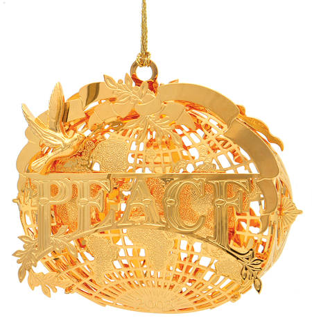 2003 Gold Christmas Ornament Collection Peace On Earth - No Box
