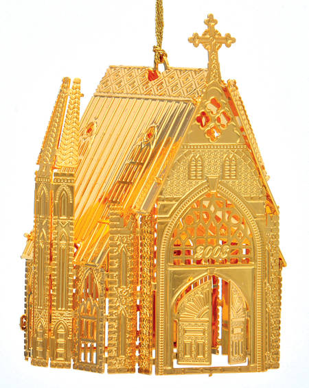2003 Gold Christmas Ornament Collection Grand Cathedral - No Box