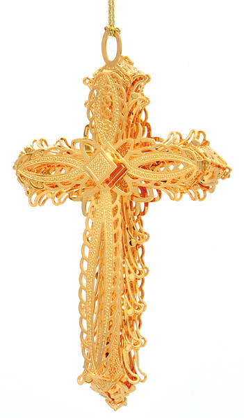 2003 Gold Christmas Ornament Collection Holiday Cross - No Box
