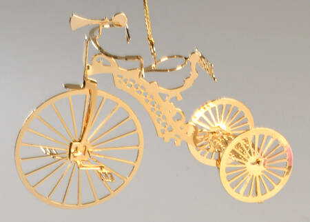 1987 Gold Christmas Ornament Collection Tricycle - No Box