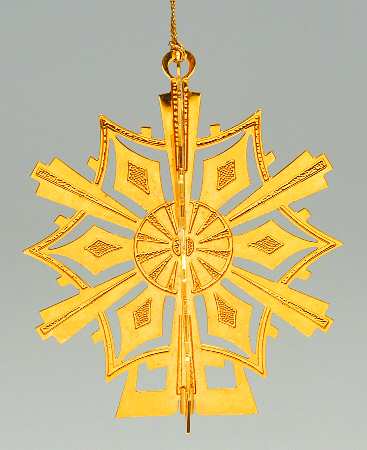 1987 Gold Christmas Ornament Collection Snowflake - Boxed