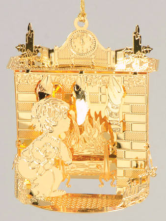 2001 Gold Christmas Ornament Collection Waiting For Santa - Boxed