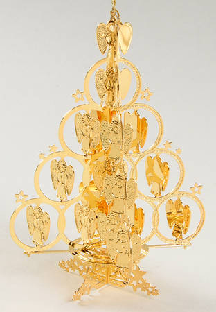 2001 Gold Christmas Ornament Collection Millennium Angel Tree - Boxed