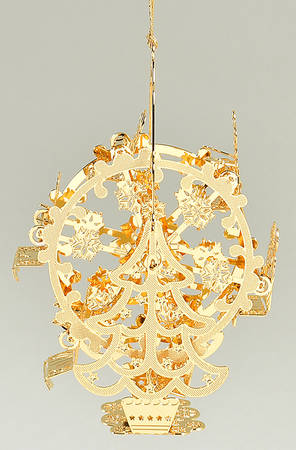 1999 Gold Christmas Ornament Collection Santa's Ferris Wheel - No Box
