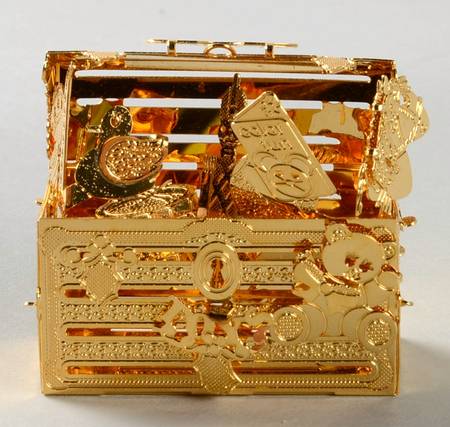 1999 Gold Christmas Ornament Collection Toy Chest - No Box