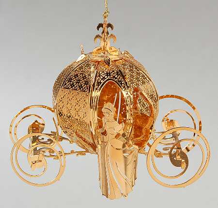 Disney Gold Ornaments Cinderella's Carriage - No Box