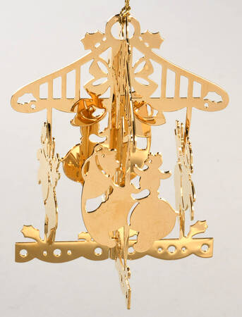 1985 Gold Christmas Ornament Collection Carousel - Boxed