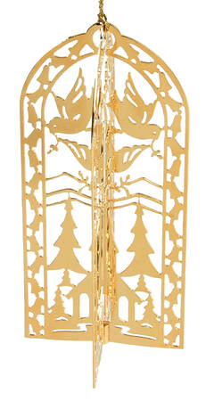 1985 Gold Christmas Ornament Collection Wintertime - No Box
