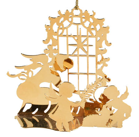 1985 Gold Christmas Ornament Collection Nativity - Boxed