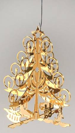 1985 Gold Christmas Ornament Collection Christmas Tree - No Box