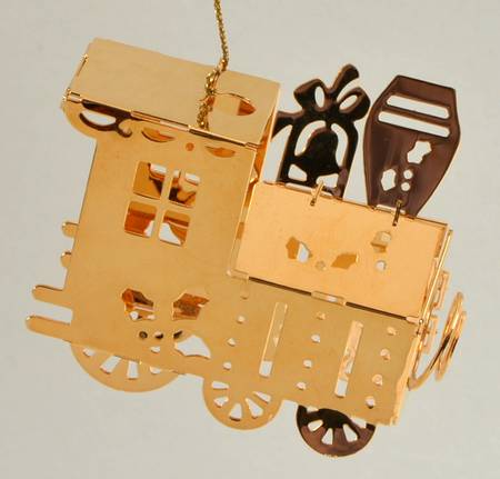 1985 Gold Christmas Ornament Collection Toy Train - No Box