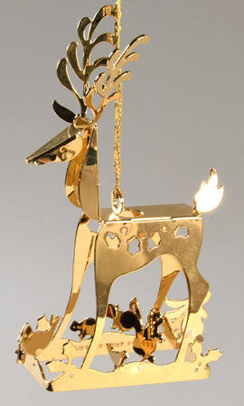 1986 Gold Christmas Ornament Collection Reindeer - Boxed