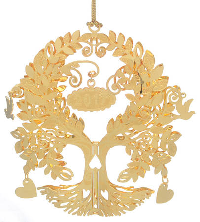 Annual Gold Christmas Ornaments Tree Of Life - With Box