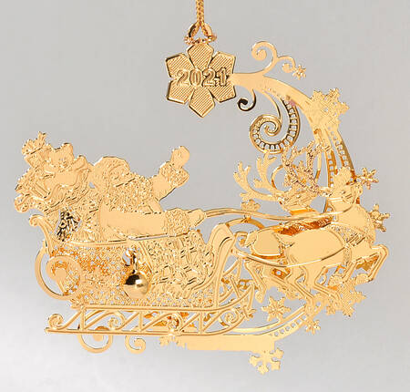 Annual Gold Christmas Ornaments Santa's Sleigh - No Box