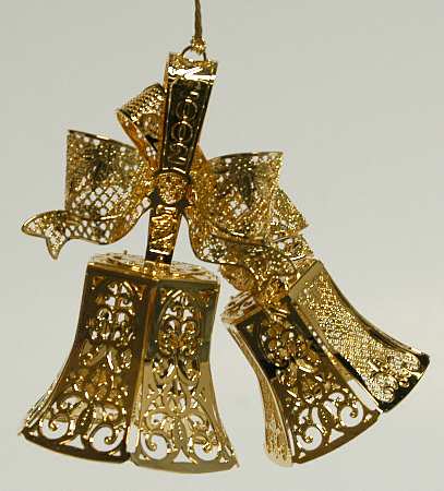 Annual Gold Christmas Ornaments Holiday Bells - Boxed