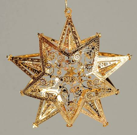 Annual Gold Christmas Ornaments Star Of Wonder - Boxed