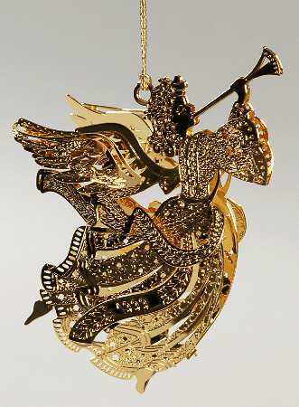 Annual Gold Christmas Ornaments Millennium Angel - No Box