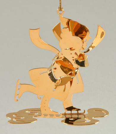 Annual Gold Christmas Ornaments Skaters - Boxed