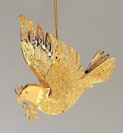 Annual Gold Christmas Ornaments Dove Of Peace - No Box