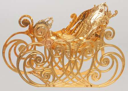 Annual Gold Christmas Ornaments Victorian Sleigh - No Box
