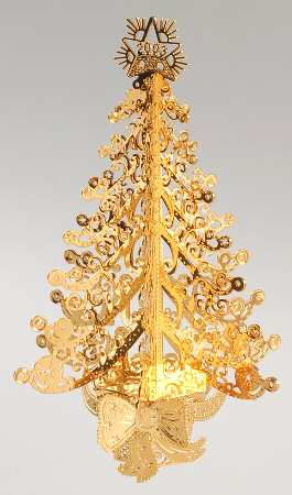 Annual Gold Christmas Ornaments Christmas Tree - No Box