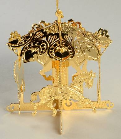 Annual Gold Christmas Ornaments Carousel - No Box