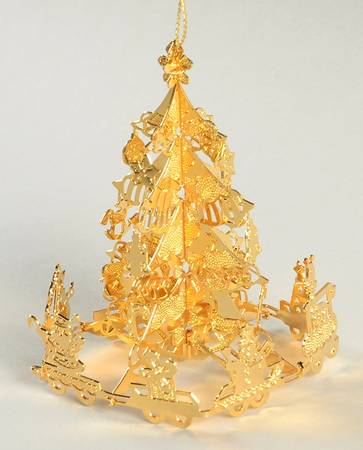 Annual Gold Christmas Ornaments Evergreen Express - No Box