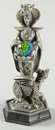 Fantasy of the Crystal Chess Set Melda The Witch - Queen-Black Chess Piece