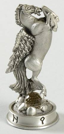 Fantasy of the Crystal Chess Set Perenas The Winged Horse - Knight2-White Chess Piece