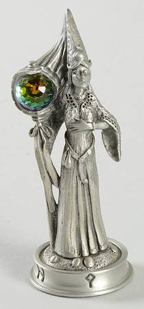 Fantasy of the Crystal Chess Set Holda The Sorceress - Bishop1-White Chess Piece