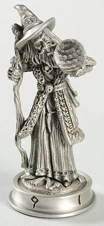 Fantasy of the Crystal Chess Set Parthen The Wizard - Bishop2-White Chess Piece