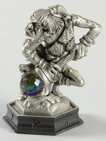 Fantasy of the Crystal Chess Set Krollen The Troll - Pawn 5-Black Chess Piece