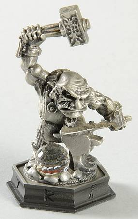 Fantasy of the Crystal Chess Set Koki The Black Dwarf - Pawn 4-Black Chess Piece