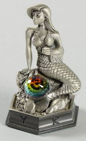 Fantasy of the Crystal Chess Set Loreli The Nixie - Pawn 6-Black Chess Piece