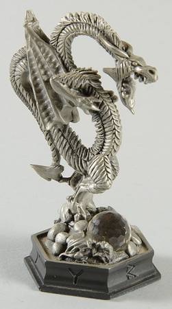 Fantasy of the Crystal Chess Set Beldin The Dragon - Knight 2-Black Chess Piece