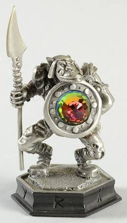 Fantasy of the Crystal Chess Set Grajan The Goblin - Pawn 2-Black Chess Piece