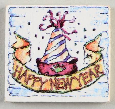 Boyds Bear Calendar Perpetual New Year's Day Tile - No Box