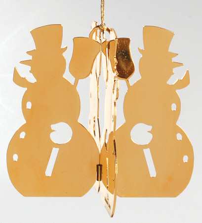 1980 Gold Christmas Ornament Collection Snowman - No Box
