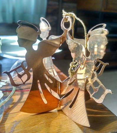 1989 Gold Christmas Ornament Collection Angel With Harp - Boxed