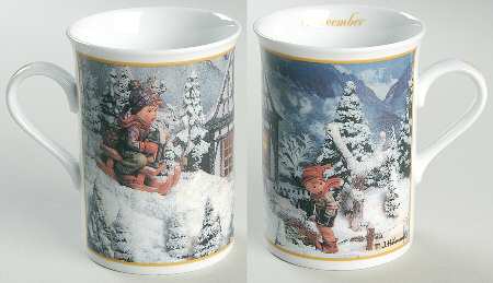 M I Hummel Mugs of the Year November-Ride Into Christmas - Boxed