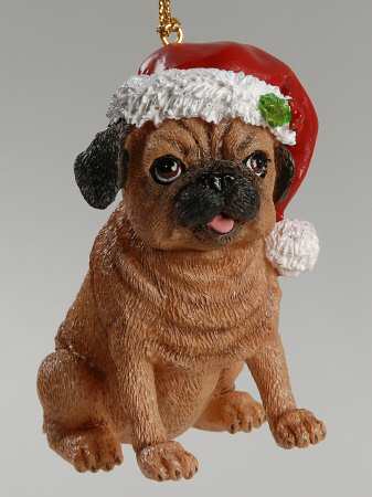 Pugs and Kisses Ornament Just Like Santa - No Box