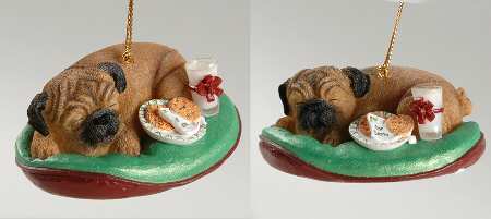 Pugs and Kisses Ornament Dog Tired - No Box