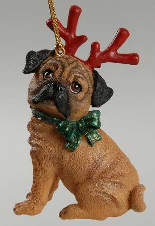 Pugs and Kisses Ornament Sleigh Mate - No Box