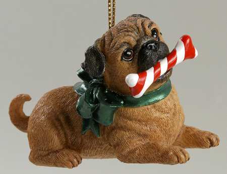 Pugs and Kisses Ornament Christmas Dinner - No Box