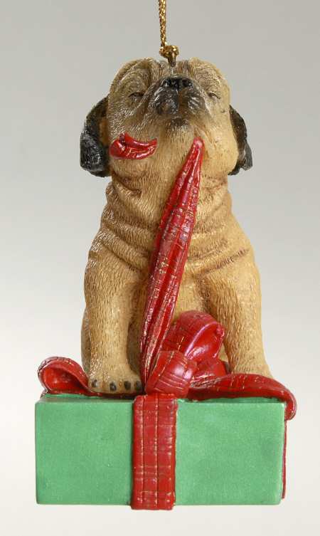 Pugs and Kisses Ornament All Wrapped Up - No Box