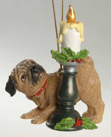 Pugs and Kisses Ornament All Aglow - No Box