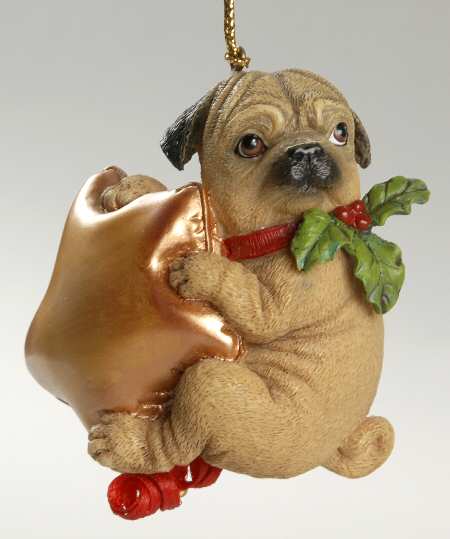 Pugs and Kisses Ornament Swinging On A Star - No Box