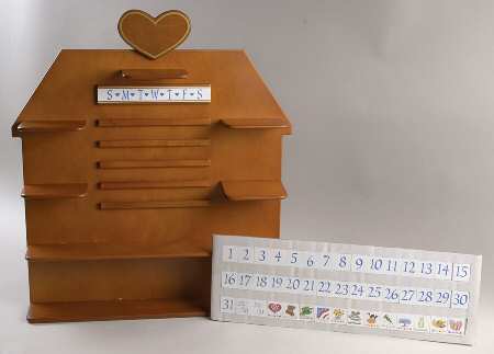 Pug Calendar Figurines Wooden Display Rack - Display Rack Wood