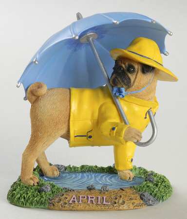 Pug Calendar Figurines April - No Box